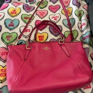 Coach Fuchsia Leather Shoulder Bag